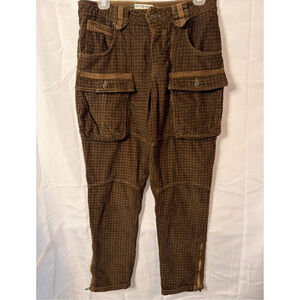 We The Free Corduroy Cargo Pants Ankle Zip Utility Y2K Lagenlook Gorp Size 26
